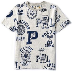 POLO Ralph Lauren Cotton Jersey Tee Gray Navy NWT Size 7